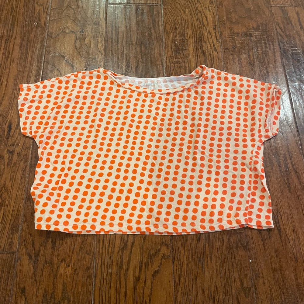 Orange Polka Dot Crop Top